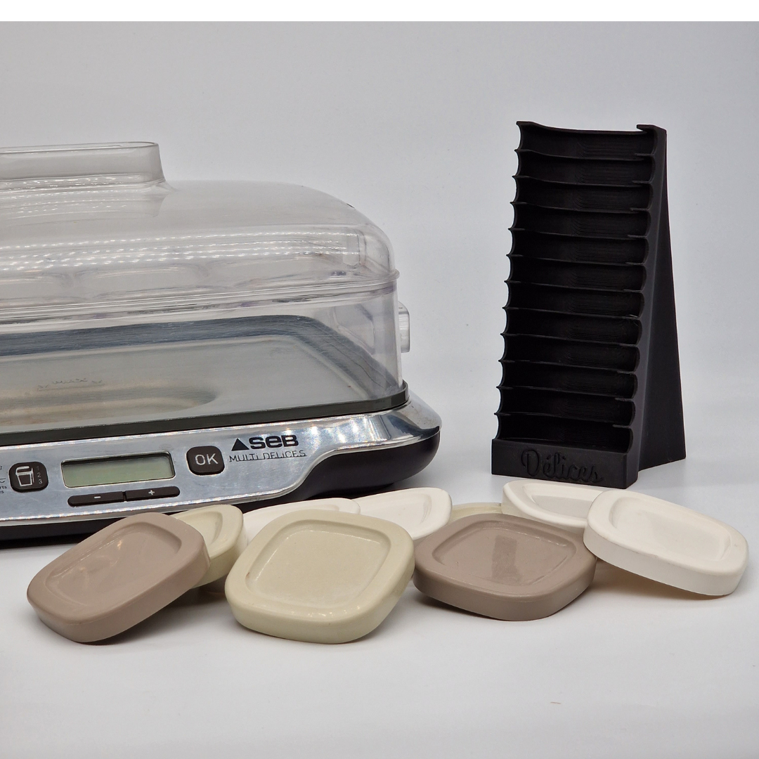 Support de Rangement 12 Couvercles - Compatible avec Yaourtière Seb Multi Délices