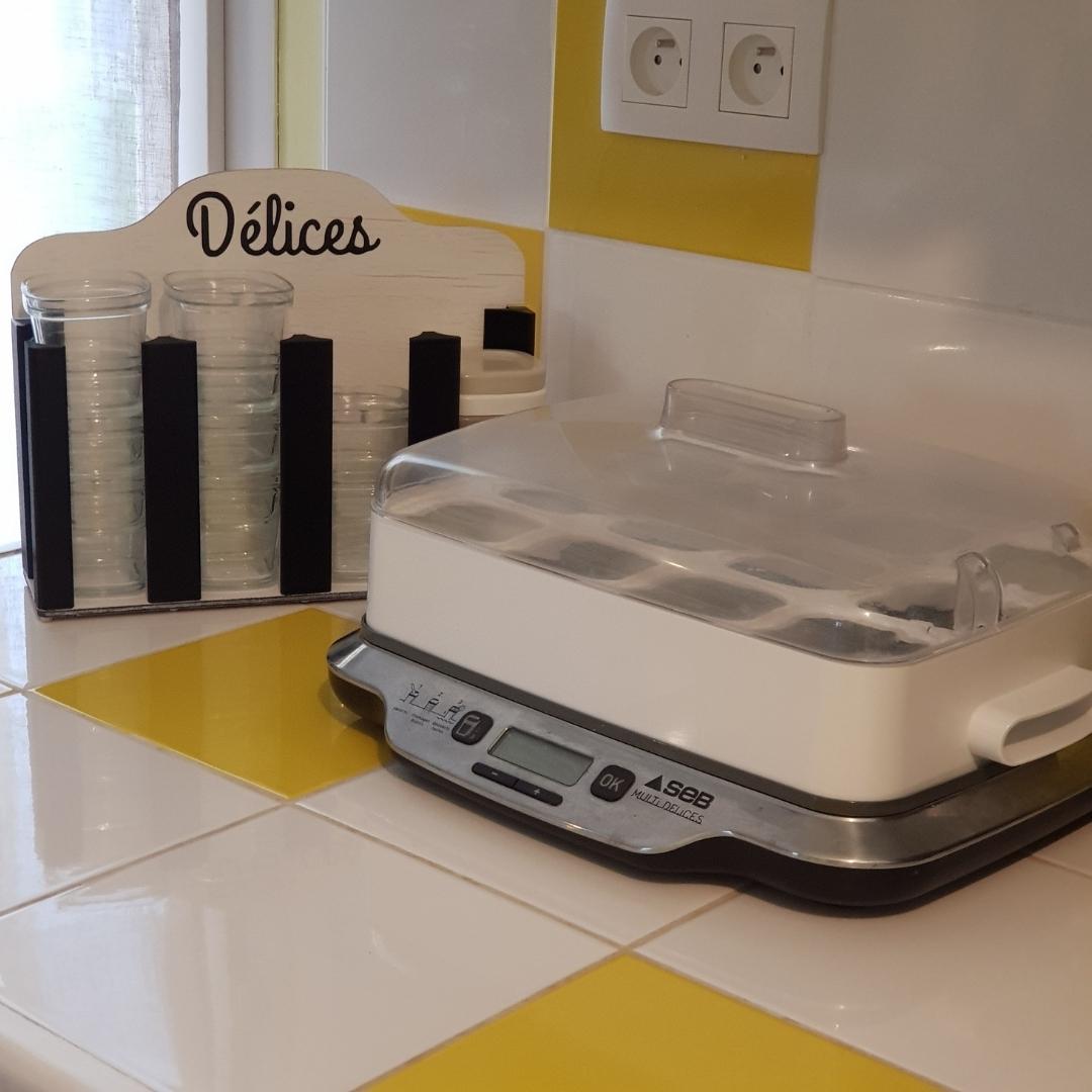 Range pots et couvercles pour la yaourtiere SEB Multidelices