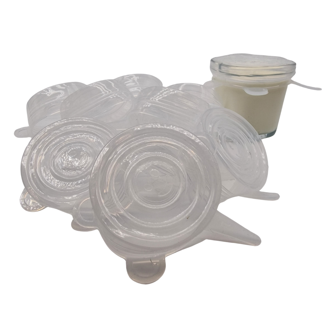 Lot de 12 couvercles en silicone transparent pour pots de yaourt pour la yaourtière Seb Multidélices