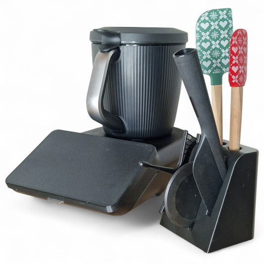 Rangement Accessoires Thermomix TM7 - Support Organiseur Bouchon Fouet Spatule - Porte-Ustensiles 2 Cuillères - Made in France TM7