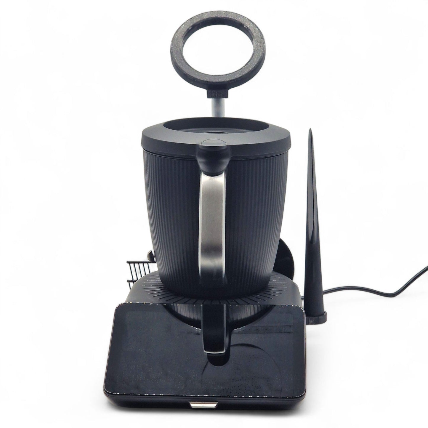 Station de Travail Thermomix TM7 Noir | Support Couvercle + Rangement Fouet Spatule Bouchon | Organisation Cuisine | Made in France